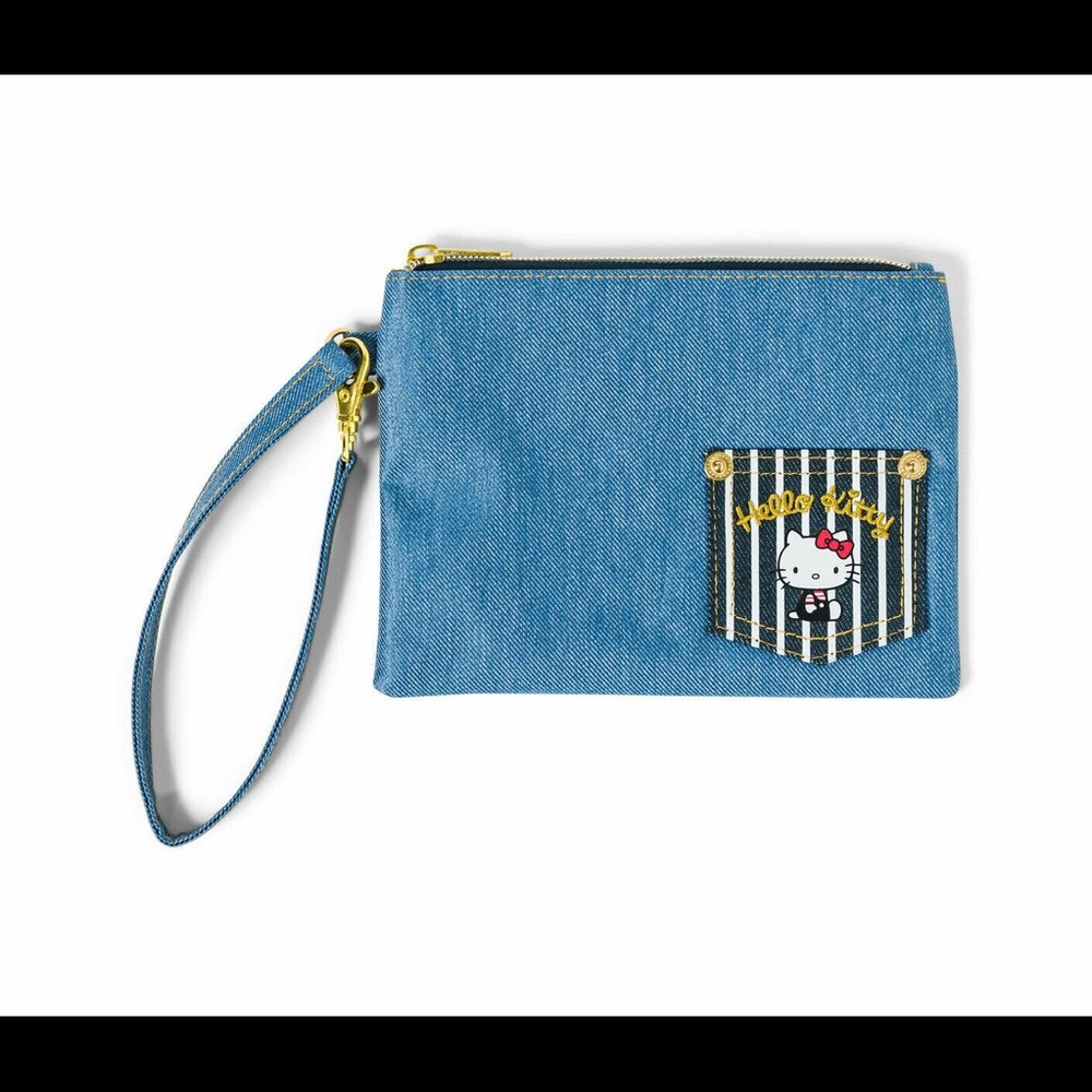 Hello Kitty Denim Flat Pouch (NWT)